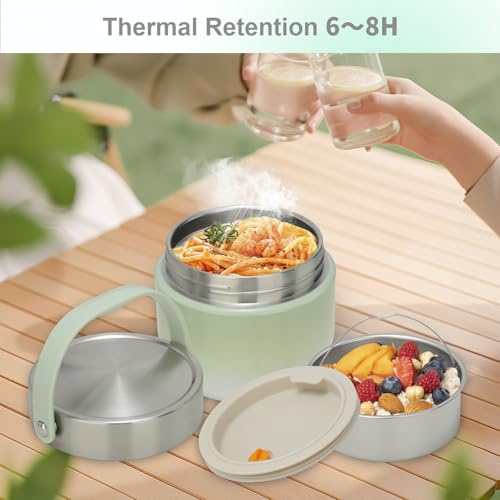 Lunch Box 1900ml 3 Étages VINATO - Boîte Repas Hermétique Adulte & Enfant Avec Couverts, Rose